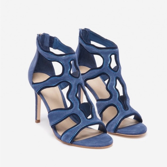 SANDRO Paris Alexie Heels Sandals in Blue Size EU 40 NWT - ASO Pippa Middleton - Picture 3 of 12